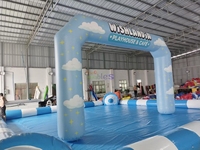 Arche gonflable en PVC bleu personnalisée, étanche à l'air, avec motif nuage et étoiles, pour festival en plein air