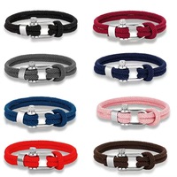 Pulsera de Cuerda Hecha a Mano con Logotipo Personalizado, Regalo de Lujo para Hombre, Cuerda Náutica de Acero Inoxidable, Regalo para Hombre