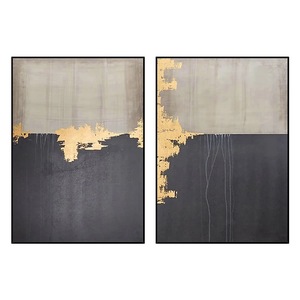 Bộ tranh nghệ thuật treo tường hiện đại trừu tượng mạ vàng, vẽ tay, chất liệu vải bố, kích thước lớn, đóng khung, trang trí nhà cửa, văn phòng (<span class=keywords><strong>2</strong></span> bức) - Product Image 6