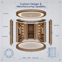Ensemble de meubles de chambre à coucher de luxe pour chambre principale et hôtel avec armoire, commode, rangement, lit king size, design moderne