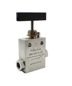 Vanne à aiguille droite angulaire <span class=keywords><strong>en</strong></span> acier inoxydable 316 pour <span class=keywords><strong>autoclave</strong></span> HiP Butech, type ultra-haute pression 20 000 psi, diamètres extérieurs 1/4'', 3/8'', 9/16'' - Product Image 3