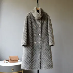 Neues Modedesign Korea Frau Shear ling Mantel Winter Herbst Echte Wolle Pelz Mädchen Jacke Plus Size Outdoor Pelzmantel