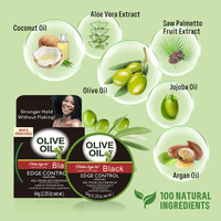 Produk Gel Penata Rambut Hitam Berkilau Alami Tahan Lama dari Minyak Zaitun Grosir Murah untuk Wanita