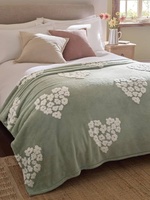 Couverture décorative pour la maison, douce et légère, en polaire jacquard géométrique floral, écologique, moderne, toute saison