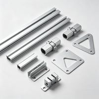 Supports de montage de panneaux solaires personnalisés, pièces d'extrusion en aluminium usinées CNC, système photovoltaïque OEM