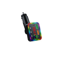 Transmetteur FM Justlink BT 5.3 DSP CVC, chargeur de voiture 3 ports PD USB 3.1A à charge rapide, lecteur MP3, kit mains libres antidérapant, 7 couleurs