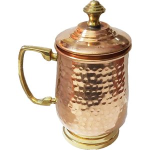 PARIJAT HANDICRAFT Pure Copper Heavy Gauge Mug <b>Ceramic</b> <b>Cups</b> for Moscow Mule Beer Mugs - Product Image 1
