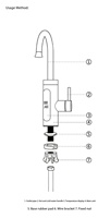 Robinet Chauffant Électrique Réglable à Chauffage Instantané pour Cuisine, Robinet Mélangeur Monocommande avec Contrôle de Température pour Évier de Cuisine, ABS, Idéal Hôtels