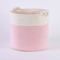Panier de rangement pliable extra large en corde de coton tressée, fait main, écologique, pour jouets d'enfants, cadeaux, linge, avec poignées