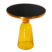 Table d'appoint ronde ronde en métal chromé de style nordique avec motif en marbre Table de chevet décorative en verre