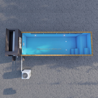 Piscine mobile préfabriquée de luxe en conteneur maritime de 20 pieds avec revêtement en fibre de verre