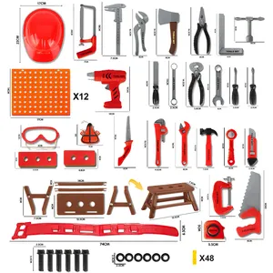 Novo brinquedo OEM Engenheiro Educacional Simulação Repair Kit Crianças Brinquedos De Plástico Portátil Bench boy Pretend Play Set Tool Toy