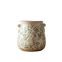 Vase en céramique rétro de style chinoiserie, pot d'arrangement floral rustique, vase de table, décorations pour salon, plantation d'intérieur