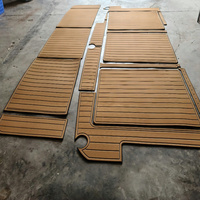 Tapis de pont en mousse EVA imitation teck pour plateforme de bain et cockpit de bateau Bayliner 4550 de 1987, style SeaDek MarineMat, auto-adhésif