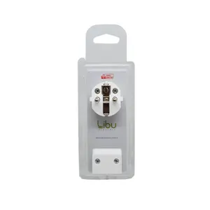 Libu White Colour Slim Plug without Cable with 5mm Thickness and Retractable Grip to Easy Plug Out and to Save Space