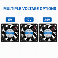 Ventilateurs axiaux DC en plastique à roulement à billes haute vitesse 60x60x15mm 5/12/24V SZR6015, ventilateurs de refroidissement d'air DC industriels étanches OEM/ODM