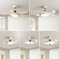 Nuevo Diseño de Ventilador de Techo Moderno de 52 Pulgadas y 100W con Luz LED, Control Remoto de 6 Velocidades, 5 Aspas, Regulable, Multifunción, para Sala de Estar