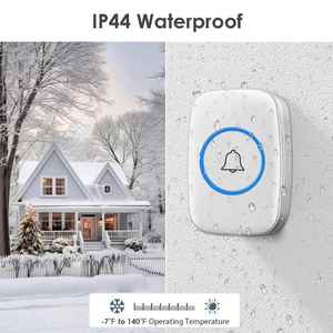 Timbre Inalámbrico con 1-3 Receptores, Resistente al Agua, 60 Tonos de Llamada, Enchufe UK/EU/US, Timbre Inteligente para Apartamento, Diseño Moderno - Product Image 3