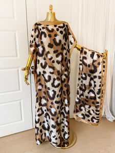 Luxe Afrikaanse designerjurk met lange mouwen, plus size, van polyester, modieus zijde-effect, voor dames, lente/zomer - Product Image 1