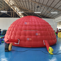 Dôme de Noël gonflable rouge, tente igloo pour événements de Noël, décoration de fête de Noël en plein air