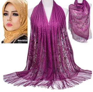 Châle de haute qualité pour femmes musulmanes, imprimé de fleurs, Hijab pashmina, écharpes musulmanes, châles, 2023