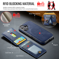 Étui portefeuille magnétique détachable en PU pour iPhone 17 Pro Max/Pro/17E/16 Pro, blocage RFID, support rotatif à 360°, charge sans fil