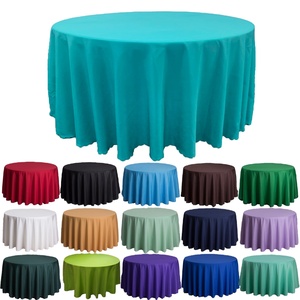 Hot Selling Premium Woven 100% Polyester Fabric 120 Inch Wedding Banquet <b>Tablecloth</b> Waterproof Customizable for Wedding Events - Product Image 1