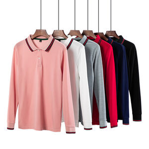 Vente en gros, t-shirt à manches longues par sublimation, logo personnalisé, chemise de golf en tricot à manches longues à séchage rapide 100% coton pour le travail ordinaire des hommes - Product Image 1