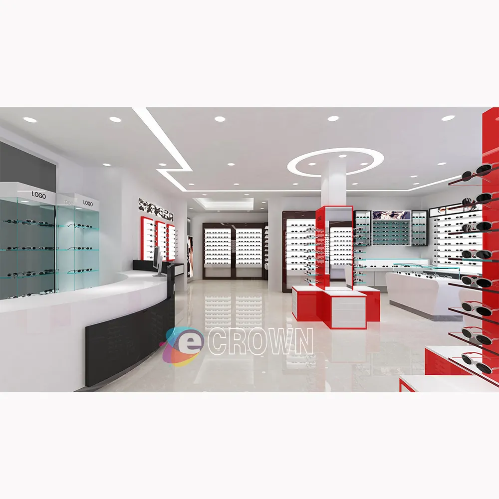 Optical store Business optical shop Wall Mount optical Color mdf Display Cabinet OEM