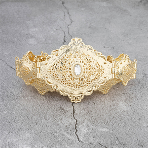 <span class=keywords><strong>Ceinture</strong></span> marocaine chic de luxe pour femme, longueur ajustable, en alliage plaqué <span class=keywords><strong>or</strong></span> 18 carats, chaîne de corps de <span class=keywords><strong>caftan</strong></span> de mariage de style vintage pour fiançailles - Product Image 6