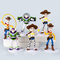 Juguetes de Cartón, Caja Sorpresa con Figuras de Toy Story, Buzz, Woody, Jessie, Figuras de Acción de PVC, Muñecos Coleccionables, Set de Regalo de 6 Piezas