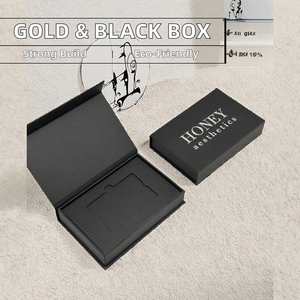 Boîtes cadeaux XXL extra plates, luxueuses, grandes, rigides, pliables, noires, avec couvercle magnétique, doublées d'une éponge, en forme de cube, finition mate, recyclables - Product Image 3