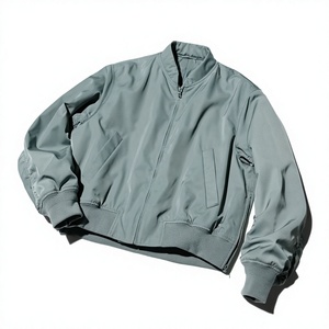 Blouson Bomber Homme Couleur Unie Fermeture Éclair Poche Avant Coupe-Vent Respirant Décontracté Hiver Coupe Classique Nylon/Polyester Col Montant - Product Image 4