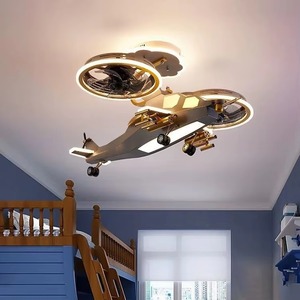 โคมไฟเพดานรูปเครื่องบินสำหรับเด็ก พร้อมรีโมทคอนโทรล ลายการ์ตูน เหมาะสำหรับห้องนอนเด็กผู้ชาย - Product Image 6