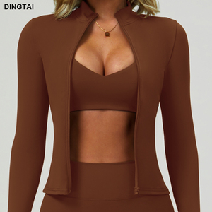 Dingtai <span class=keywords><strong>Veste</strong></span> de <span class=keywords><strong>Sport</strong></span> Haute Élastique pour Femmes, Top de Fitness Respirant, Extensible Quadridirectionnel, Nouveau Design Sexy, <span class=keywords><strong>Taille</strong></span> Plus XL, Haut Solide Personnalisé - Product Image 6