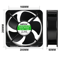 Extracteur d'air industriel 200x200x60mm, ventilateur axial carré de 7,8 pouces, 20060, 3000 tr/min, 2 broches, 24V, 48V, 12V, ventilateur axial DC pour refroidissement