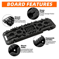 Cartes de traction ALL-TOP avec base Jack intégrée, 2 cartes de récupération et kit de montage pour Overlanding