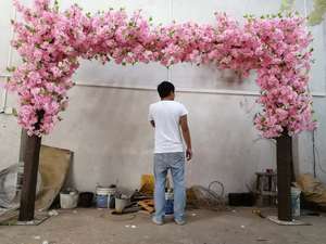 Árbol Artificial de <span class=keywords><strong>flores</strong></span> de cerezo con marco de hierro, decoración de boda hecha a mano - Product Image 4