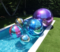 Ballon miroir géant réfléchissant coloré suspendu, ballon miroir en forme de cœur gonflable, sphère gonflable personnalisée pour la Saint-Valentin