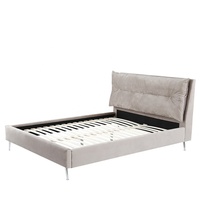Lit plateforme Willsoon au design unique, rembourré en velours, avec tête de lit capitonnée douce pour chambre à coucher, fabricant de cadres de lit