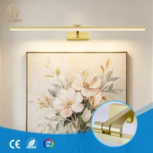 COMBO Modern Gold Aluminum LED Wall <b>Lamp</b> 3500K <b>Warm</b> White Rectangular Shade for Living Room Wall-Mounted Lighting - Product Image 1