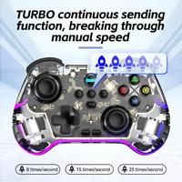 Control Inalámbrico para Juegos Z01F con Luces RGB para PS4, Gamepad para Nintendo Switch/Android/IOS/PC con Joysticks y Gatillos de Efecto Hall