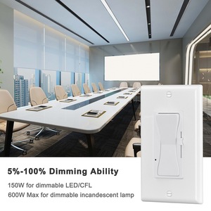 Mỹ tiêu chuẩn 3-cách trượt Dimmer chuyển đơn-cực 0-10V chúng tôi Dimmer chip treo tường kỹ thuật số ánh sáng mờ chuyển 10A - Product Image 6