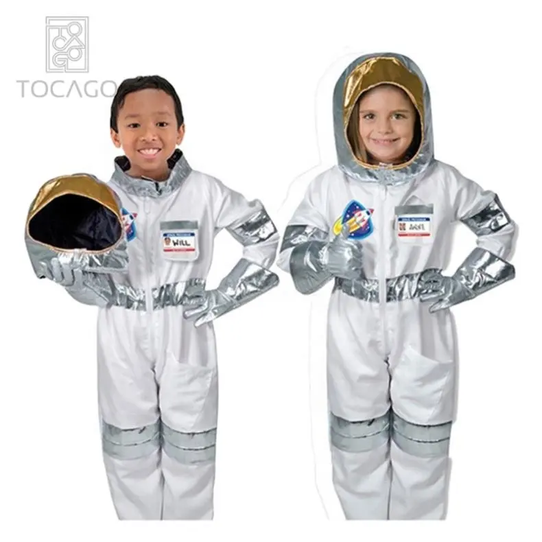 Fantasia vestido astronauta para crianças, traje de piloto de astronauta