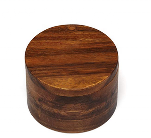 לוגו מותאם אישית תבלינים עגולים מעץ אחסון מיכל במבוק אורגני עם מגנט לסחוב מכסה serbb & כלי תבלין - Product Image 3