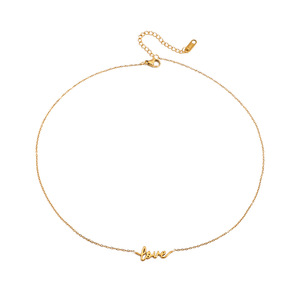 Elegante Collar de Acero Inoxidable con Colgante de Carta de Amor, Chapado en Oro de 18K, Joyería de Moda, Regalo para Mujer - Product Image 5