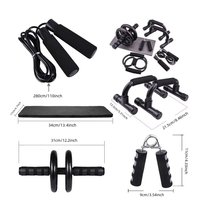 Kit d'entraînement abdominal robuste : Rouleau abdominal pliable, support pour les coudes et corde à sauter – Équipement de fitness portable pour brûler la graisse abdominale