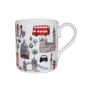 Londra otobüs Big Ben baskı İngiltere londra hatıra seramik kahve kulplu bardak