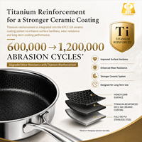 Wajan Penggorengan Titanium Berkualitas Tinggi, Anti Lengket Keramik G8, 3 Lapis Baja Tahan Karat, Bebas PFAS, Wajan Penggorengan Sarang Lebah OEM