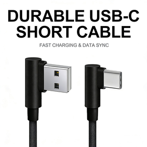 Câble de charge USB vers USB-C à angle droit de 90 degrés, <span class=keywords><strong>court</strong></span>, 30 cm, 3A, en forme de L, portable, pour téléphone portable - Product Image 2